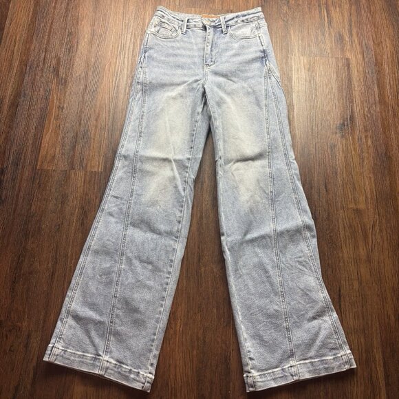 Judy Blue Denim - Judy Blue Retro Wide High Waist Jeans Light Wash Women’s Size 5/27